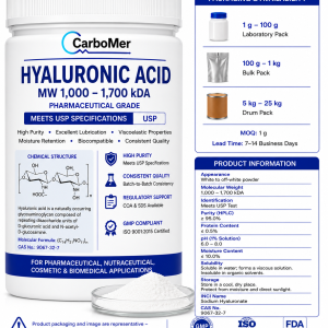 Hyaluronic acid MW 1,000 1,700kDA